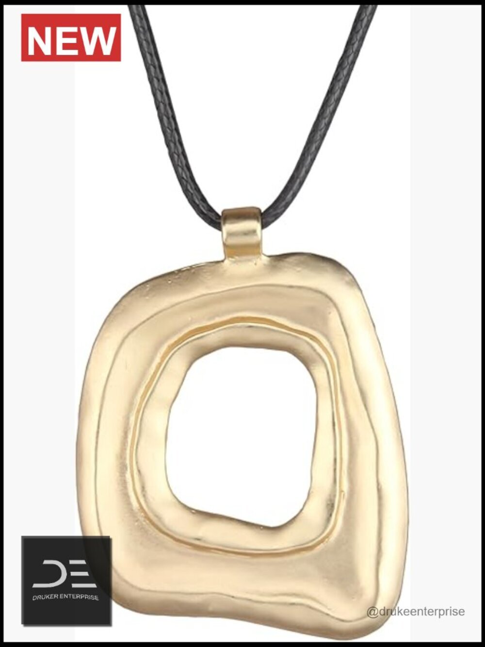 Chunky Circle Layered Leather Choker Necklace Vintage Pendant Boho Jewelry